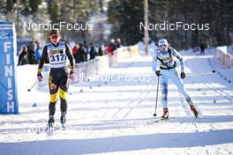 18.02.2023, Groenklitt, Sweden (SWE): Hallquist Frida (SWE), Hujerova Tereza (CZE), (l-r)  - Ski Classics Criterium Orsa Groenklitt - Groenklitt (SWE). www.nordicfocus.com. © Thibaut/NordicFocus. Every downloaded picture is fee-liable.