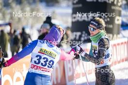 18.02.2023, Groenklitt, Sweden (SWE): Hasle Michelle (NOR), Nerdrum Oda (NOR), (l-r)  - Ski Classics Criterium Orsa Groenklitt - Groenklitt (SWE). www.nordicfocus.com. © Thibaut/NordicFocus. Every downloaded picture is fee-liable.