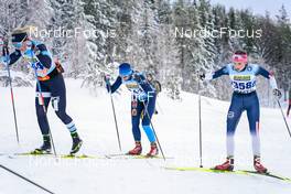 18.02.2023, Groenklitt, Sweden (SWE): Nordby Jill (SWE), Vangberg Jensen Jensine (NOR), (l-r)  - Ski Classics Criterium Orsa Groenklitt - Groenklitt (SWE). www.nordicfocus.com. © Thibaut/NordicFocus. Every downloaded picture is fee-liable.