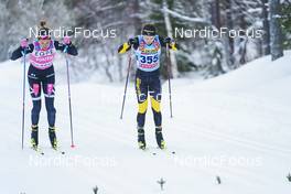 18.02.2023, Groenklitt, Sweden (SWE): Hedenstroem Karolina (SWE), Ericsson Tove (SWE), (l-r)  - Ski Classics Criterium Orsa Groenklitt - Groenklitt (SWE). www.nordicfocus.com. © Thibaut/NordicFocus. Every downloaded picture is fee-liable.
