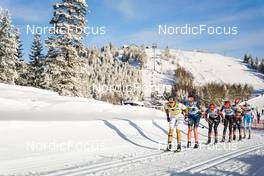 18.02.2023, Groenklitt, Sweden (SWE): Smedaas Magni (NOR), Oyre Slind Silje (NOR), Larsson Jenny (SWE), Bangman Hedda (SWE), Roivas Kati (FIN), Schuetzova Sandra (CZE), (l-r)  - Ski Classics Criterium Orsa Groenklitt - Groenklitt (SWE). www.nordicfocus.com. © Thibaut/NordicFocus. Every downloaded picture is fee-liable.