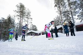 18.02.2023, Groenklitt, Sweden (SWE): Nord Madelene (SWE), Stolpe Anja (SWE), Nyfors Amanda (FIN), (l-r)  - Ski Classics Criterium Orsa Groenklitt - Groenklitt (SWE). www.nordicfocus.com. © Thibaut/NordicFocus. Every downloaded picture is fee-liable.