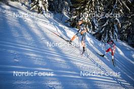 19.02.2023, Groenklitt, Sweden (SWE): Silje Oyre Slind (NOR), Karen Amalie Nordseth (NOR), (l-r)  - Ski Classics ITT Orsa Groenklitt - Groenklitt (SWE). www.nordicfocus.com. © Thibaut/NordicFocus. Every downloaded picture is fee-liable.