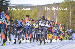 05.03.2023, Saelen-Mora, Sweden (SWE): Runar Skaug Mathisen (NOR), Max Novak (SWE), Torleif Syrstad (NOR), (l-r) - Ski Classics Vasaloppet, Saelen-Mora (SWE). www.nordicfocus.com. © Reichert/NordicFocus. Every downloaded picture is fee-liable.