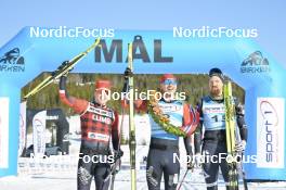 18.03.2023, Rena-Lillehammer, Norway (NOR): Johan Hoel (NOR), Andreas Nygaard (NOR), Runar Skaug Mathisen (NOR), (l-r) - Ski Classics Birkebeinerrennet, Rena-Lillehammer (NOR). www.nordicfocus.com. © Reichert/NordicFocus. Every downloaded picture is fee-liable.