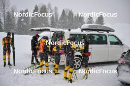 17.03.2023, Rena-Lillehammer, Norway (NOR): Herman Paus (NOR), Alfred Buskqvist (SWE), Johannes Ekloef (SWE), Amund Riege (NOR), Emilie Fleten (NOR), (l-r) - Ski Classics Birkebeinerrennet, Rena-Lillehammer (NOR) - training. www.nordicfocus.com. © Reichert/NordicFocus. Every downloaded picture is fee-liable.