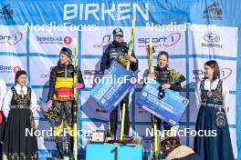 18.03.2023, Rena-Lillehammer, Norway (NOR): Ida Dahl (SWE), Astrid Oeyre Slind (NOR), Magni Smedas (NOR), (l-r) - Ski Classics Birkebeinerrennet, Rena-Lillehammer (NOR). www.nordicfocus.com. © Reichert/NordicFocus. Every downloaded picture is fee-liable.
