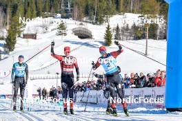 18.03.2023, Rena-Lillehammer, Norway (NOR): Johan Hoel (NOR), Andreas Nygaard (NOR), (l-r) - Ski Classics Birkebeinerrennet, Rena-Lillehammer (NOR). www.nordicfocus.com. © Reichert/NordicFocus. Every downloaded picture is fee-liable.