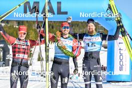 18.03.2023, Rena-Lillehammer, Norway (NOR): Johan Hoel (NOR), Andreas Nygaard (NOR), Runar Skaug Mathisen (NOR), (l-r) - Ski Classics Birkebeinerrennet, Rena-Lillehammer (NOR). www.nordicfocus.com. © Reichert/NordicFocus. Every downloaded picture is fee-liable.