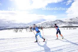 01.04.2023, Setermoen-Bardufoss, Norway (NOR): Rosie Brennan (USA), Astrid Oeyre Slind (NOR) - Ski Classics Reistadlopet, Setermoen-Bardufoss (NOR). www.nordicfocus.com. © Manzoni/NordicFocus. Every downloaded picture is fee-liable.