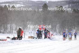 01.04.2023, Setermoen-Bardufoss, Norway (NOR): Silje Oeyre Slind (NOR), Magni Smedaas (NOR), Jenny Larsson (SWE), (l-r) - Ski Classics Reistadlopet, Setermoen-Bardufoss (NOR). www.nordicfocus.com. © Manzoni/NordicFocus. Every downloaded picture is fee-liable.