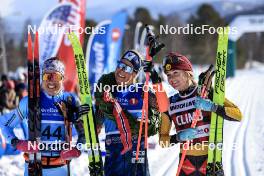 01.04.2023, Setermoen-Bardufoss, Norway (NOR): Rosie Brennan (USA), Astrid Oeyre Slind (NOR), Emilie Fleten (NOR), (l-r) - Ski Classics Reistadlopet, Setermoen-Bardufoss (NOR). www.nordicfocus.com. © Manzoni/NordicFocus. Every downloaded picture is fee-liable.