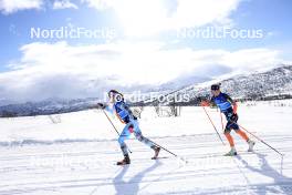 01.04.2023, Setermoen-Bardufoss, Norway (NOR): Rosie Brennan (USA), Astrid Oeyre Slind (NOR) - Ski Classics Reistadlopet, Setermoen-Bardufoss (NOR). www.nordicfocus.com. © Manzoni/NordicFocus. Every downloaded picture is fee-liable.