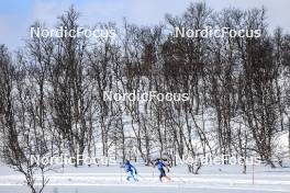 01.04.2023, Setermoen-Bardufoss, Norway (NOR): Rosie Brennan (USA), Astrid Oeyre Slind (NOR), (l-r) - Ski Classics Reistadlopet, Setermoen-Bardufoss (NOR). www.nordicfocus.com. © Manzoni/NordicFocus. Every downloaded picture is fee-liable.