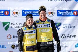 01.04.2023, Setermoen-Bardufoss, Norway (NOR): Ida Dahl (SWE), Emil Persson (SWE), (l-r) - Ski Classics Reistadlopet, Setermoen-Bardufoss (NOR). www.nordicfocus.com. © Manzoni/NordicFocus. Every downloaded picture is fee-liable.