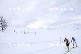 01.04.2023, Setermoen-Bardufoss, Norway (NOR): Emilie Fleten (NOR), Magni Smedaas (NOR), (l-r) - Ski Classics Reistadlopet, Setermoen-Bardufoss (NOR). www.nordicfocus.com. © Manzoni/NordicFocus. Every downloaded picture is fee-liable.