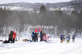 01.04.2023, Setermoen-Bardufoss, Norway (NOR): Silje Oeyre Slind (NOR), Magni Smedaas (NOR), Jenny Larsson (SWE), (l-r) - Ski Classics Reistadlopet, Setermoen-Bardufoss (NOR). www.nordicfocus.com. © Manzoni/NordicFocus. Every downloaded picture is fee-liable.
