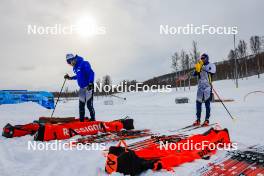 31.03.2023, Setermoen-Bardufoss, Norway (NOR): Nico Walther (SUI), Lauro Braendli (SUI), (l-r) - Ski Classics Reistadlopet, Setermoen-Bardufoss (NOR). www.nordicfocus.com. © Manzoni/NordicFocus. Every downloaded picture is fee-liable.
