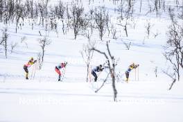 02.04.2023, Bardufoss-Finnsnes, Norway (NOR): Amund Riege (NOR), Martin Loewstroem Nyenget (NOR), Tord Asle Gjerdalen (NOR), Herman Paus (NOR), (l-r) - Ski Classics Summit 2 Senja, Bardufoss-Finnsnes (NOR). www.nordicfocus.com. © Manzoni/NordicFocus. Every downloaded picture is fee-liable.
