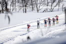 02.04.2023, Bardufoss-Finnsnes, Norway (NOR): Martin Loewstroem Nyenget (NOR), Andreas Nygaard (NOR), Max Novak (SWE), Kasper Stadaas (NOR), Amund Riege (NOR), (l-r) - Ski Classics Summit 2 Senja, Bardufoss-Finnsnes (NOR). www.nordicfocus.com. © Manzoni/NordicFocus. Every downloaded picture is fee-liable.