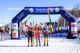 02.04.2023, Bardufoss-Finnsnes, Norway (NOR): Johan Hoel (NOR), Martin Loewstroem Nyenget (NOR), Herman Paus (NOR), (l-r) - Ski Classics Summit 2 Senja, Bardufoss-Finnsnes (NOR). www.nordicfocus.com. © Manzoni/NordicFocus. Every downloaded picture is fee-liable.