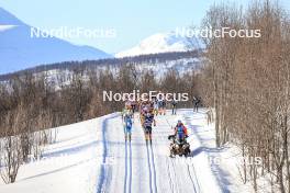 02.04.2023, Bardufoss-Finnsnes, Norway (NOR): Fabian Stocek (CZE), Amund Riege (NOR), Karstein Johaug (NOR), Alfred Buskqvist (SWE), Runar Skaug Mathisen (NOR), Henning Lie (NOR), Emil Persson (SWE), Petter Stakston (NOR), (l-r) - Ski Classics Summit 2 Senja, Bardufoss-Finnsnes (NOR). www.nordicfocus.com. © Manzoni/NordicFocus. Every downloaded picture is fee-liable.