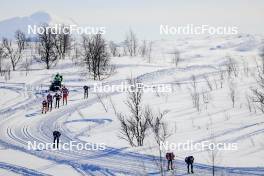 02.04.2023, Bardufoss-Finnsnes, Norway (NOR): Runar Skaug Mathisen (NOR), Karstein Johaug (NOR), Tord Asle Gjerdalen (NOR), (l-r) - Ski Classics Summit 2 Senja, Bardufoss-Finnsnes (NOR). www.nordicfocus.com. © Manzoni/NordicFocus. Every downloaded picture is fee-liable.