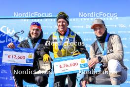 02.04.2023, Bardufoss-Finnsnes, Norway (NOR): Andreas Nygaard (NOR), Emil Persson (SWE), Max Novak (SWE), (l-r) - Ski Classics Summit 2 Senja, Bardufoss-Finnsnes (NOR). www.nordicfocus.com. © Manzoni/NordicFocus. Every downloaded picture is fee-liable.