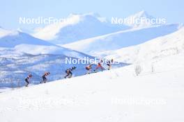 02.04.2023, Bardufoss-Finnsnes, Norway (NOR): Karstein Johaug (NOR), Johan Hoel (NOR), Petter Stakston (NOR), Tord Asle Gjerdalen (NOR), Amund Riege (NOR), Martin Loewstroem Nyenget (NOR), Max Novak (SWE), (l-r) - Ski Classics Summit 2 Senja, Bardufoss-Finnsnes (NOR). www.nordicfocus.com. © Manzoni/NordicFocus. Every downloaded picture is fee-liable.