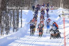 02.04.2023, Bardufoss-Finnsnes, Norway (NOR): Runar Skaug Mathisen (NOR), Emil Persson (SWE), Petter Stakston (NOR), (l-r) - Ski Classics Summit 2 Senja, Bardufoss-Finnsnes (NOR). www.nordicfocus.com. © Manzoni/NordicFocus. Every downloaded picture is fee-liable.