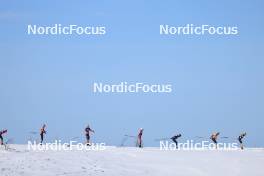 02.04.2023, Bardufoss-Finnsnes, Norway (NOR): Johan Hoel (NOR), Petter Stakston (NOR), Martin Loewstroem Nyenget (NOR), Tord Asle Gjerdalen (NOR), Amund Riege (NOR), Max Novak (SWE), (l-r) - Ski Classics Summit 2 Senja, Bardufoss-Finnsnes (NOR). www.nordicfocus.com. © Manzoni/NordicFocus. Every downloaded picture is fee-liable.