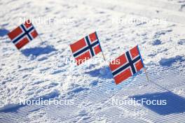 02.04.2023, Bardufoss-Finnsnes, Norway (NOR): Event Feature: Norwegian flags on the track - Ski Classics Summit 2 Senja, Bardufoss-Finnsnes (NOR). www.nordicfocus.com. © Manzoni/NordicFocus. Every downloaded picture is fee-liable.