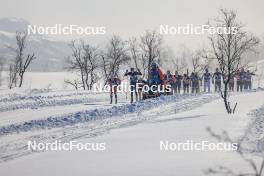 02.04.2023, Bardufoss-Finnsnes, Norway (NOR): Martin Loewstroem Nyenget (NOR), Thomas Oedegaarden (NOR), Herman Paus (NOR), (l-r) - Ski Classics Summit 2 Senja, Bardufoss-Finnsnes (NOR). www.nordicfocus.com. © Manzoni/NordicFocus. Every downloaded picture is fee-liable.