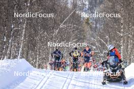 02.04.2023, Bardufoss-Finnsnes, Norway (NOR): Runar Skaug Mathisen (NOR), Emil Persson (SWE), Petter Stakston (NOR), (l-r) - Ski Classics Summit 2 Senja, Bardufoss-Finnsnes (NOR). www.nordicfocus.com. © Manzoni/NordicFocus. Every downloaded picture is fee-liable.
