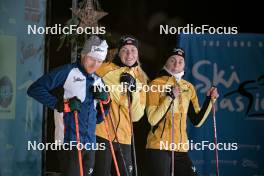 09.12.2023, Bad Gastein, Austria (AUT): Joar Thele (NOR), Maren Engeskaug Nielsen (NOR), Fanny Moeller Endresen (NOR), (l-r) - Ski Classics Bad Gastein PTT - Bad Gastein (AUT). www.nordicfocus.com. © Reichert/NordicFocus. Every downloaded picture is fee-liable.
