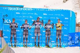 09.12.2023, Bad Gastein, Austria (AUT): Nils Dahlsten (SWE), Marcus Johansson (SWE), Runar Skaug Mathisen (NOR), Oskar Kardin (SWE), Emil Persson (SWE), (l-r) - Visma Ski Classics Bad Gastein PTT - Bad Gastein (AUT). www.nordicfocus.com. © Reichert/NordicFocus. Every downloaded picture is fee-liable.