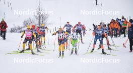 10.12.2023, Bad Gastein, Austria (AUT): Amund Riege (NOR), Herman Paus (NOR), Max Novak (SWE), (l-r) - Ski Classics Bad Gastein Criterium - Bad Gastein (AUT). www.nordicfocus.com. © Reichert/NordicFocus. Every downloaded picture is fee-liable.