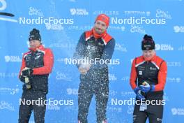16.12.2023, Val Venosta, Italy (ITA): Kasper Stadaas (NOR), Andreas Nygaard (NOR), Johan Hoel (NOR), (l-r) - Ski Classics La Venosta Criterium - Val Venosta (ITA). www.nordicfocus.com. © Reichert/NordicFocus. Every downloaded picture is fee-liable.