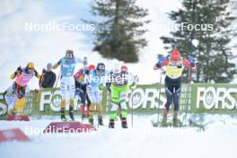 16.12.2023, Val Venosta, Italy (ITA): Thomas Odegaarden (NOR), Thomas Bing (GER), Kasper Stadaas (NOR), (l-r) - Ski Classics La Venosta Criterium - Val Venosta (ITA). www.nordicfocus.com. © Reichert/NordicFocus. Every downloaded picture is fee-liable.
