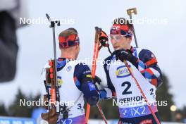 06.01.2024, Oberhof, Germany (GER): Endre Stroemsheim (NOR), Sturla Holm Laegreid (NOR), (l-r) - IBU World Cup Biathlon, pursuit men, Oberhof (GER). www.nordicfocus.com. © Manzoni/NordicFocus. Every downloaded picture is fee-liable.