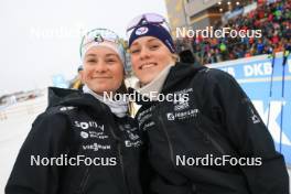 06.01.2024, Oberhof, Germany (GER): Jeanne Richard (FRA), Sophie Chauveau (FRA), (l-r) - IBU World Cup Biathlon, pursuit women, Oberhof (GER). www.nordicfocus.com. © Manzoni/NordicFocus. Every downloaded picture is fee-liable.