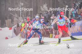 07.01.2024, Oberhof, Germany (GER): Otto Invenius (FIN), Joscha Burkhalter (SUI), (l-r) - IBU World Cup Biathlon, relay men, Oberhof (GER). www.nordicfocus.com. © Thibaut/NordicFocus. Every downloaded picture is fee-liable.