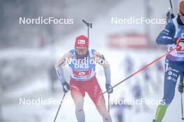 07.01.2024, Oberhof, Germany (GER): Sebastian Stalder (SUI) - IBU World Cup Biathlon, relay men, Oberhof (GER). www.nordicfocus.com. © Thibaut/NordicFocus. Every downloaded picture is fee-liable.
