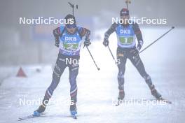 07.01.2024, Oberhof, Germany (GER): Eric Perrot (FRA), Sturla Holm Laegreid (NOR), (l-r) - IBU World Cup Biathlon, relay men, Oberhof (GER). www.nordicfocus.com. © Thibaut/NordicFocus. Every downloaded picture is fee-liable.
