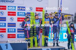 07.01.2024, Oberhof, Germany (GER): Anna Magnusson (SWE), Linn Persson (SWE), Hanna Oeberg (SWE), Elvira Oeberg (SWE), (l-r) - IBU World Cup Biathlon, relay women, Oberhof (GER). www.nordicfocus.com. © Thibaut/NordicFocus. Every downloaded picture is fee-liable.