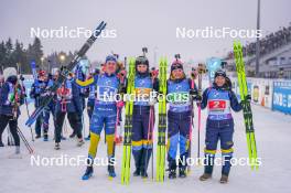 07.01.2024, Oberhof, Germany (GER): Elvira Oeberg (SWE), Hanna Oeberg (SWE), Linn Persson (SWE), Anna Magnusson (SWE), (l-r) - IBU World Cup Biathlon, relay women, Oberhof (GER). www.nordicfocus.com. © Thibaut/NordicFocus. Every downloaded picture is fee-liable.