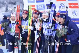 07.01.2024, Oberhof, Germany (GER): Marit Ishol Skogan (NOR), Karoline Offigstad Knotten (NOR), Ingrid Landmark Tandrevold (NOR), Juni Arnekleiv (NOR), (l-r) - IBU World Cup Biathlon, relay women, Oberhof (GER). www.nordicfocus.com. © Manzoni/NordicFocus. Every downloaded picture is fee-liable.