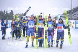 07.01.2024, Oberhof, Germany (GER): Elvira Oeberg (SWE), Hanna Oeberg (SWE), Linn Persson (SWE), Anna Magnusson (SWE), (l-r) - IBU World Cup Biathlon, relay women, Oberhof (GER). www.nordicfocus.com. © Thibaut/NordicFocus. Every downloaded picture is fee-liable.