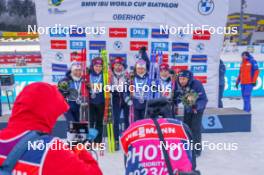 07.01.2024, Oberhof, Germany (GER): Marit Ishol Skogan (NOR), Karoline Offigstad Knotten (NOR), Ingrid Landmark Tandrevold (NOR), Juni Arnekleiv (NOR), (l-r) - IBU World Cup Biathlon, relay women, Oberhof (GER). www.nordicfocus.com. © Thibaut/NordicFocus. Every downloaded picture is fee-liable.
