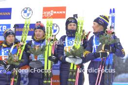 07.01.2024, Oberhof, Germany (GER): Anna Magnusson (SWE), Linn Persson (SWE), Hanna Oeberg (SWE), Elvira Oeberg (SWE), (l-r) - IBU World Cup Biathlon, relay women, Oberhof (GER). www.nordicfocus.com. © Manzoni/NordicFocus. Every downloaded picture is fee-liable.